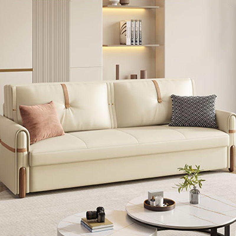 32" Wide Glam Sleeper Sofa Leather Pillow Included Sleeper Sofa