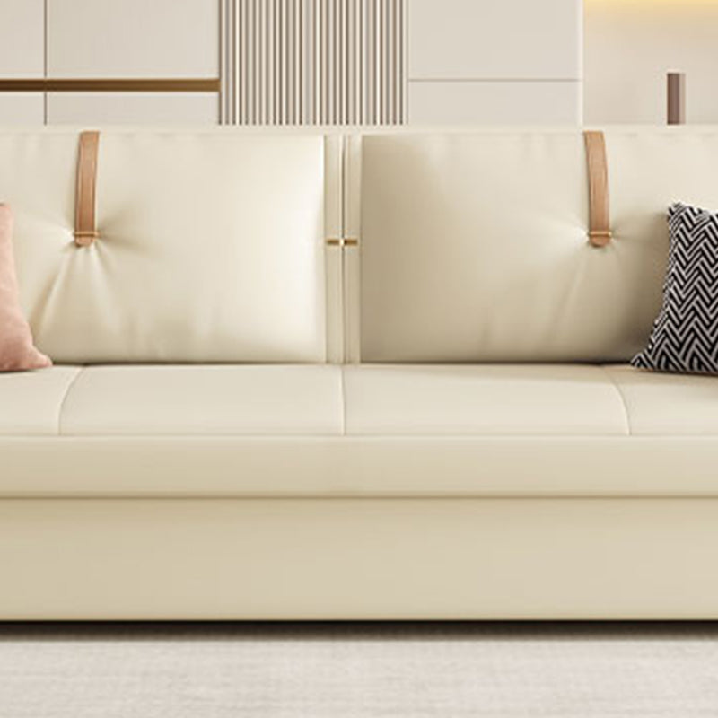 32" Wide Glam Sleeper Sofa Leather Pillow Included Sleeper Sofa