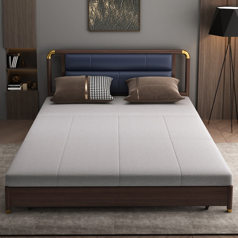 Solid Wood Sleeper Sofa Bed Convertible Linen Sofa Bed in Grey