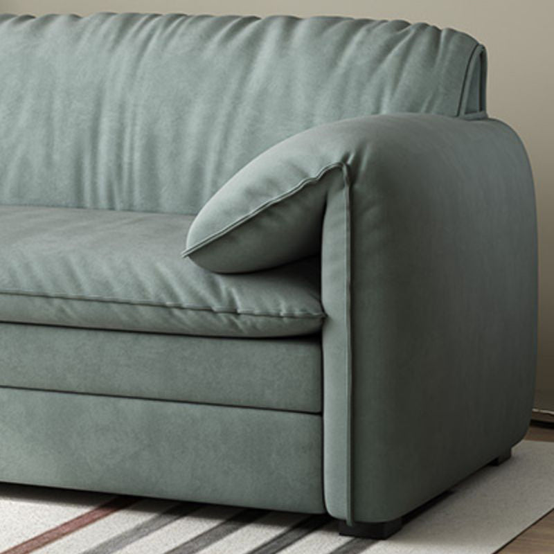 Nordic Upholstered Sleeper Sofa Pillow Top Arm Sofa Bed in Green