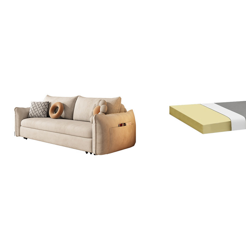 32"H Scandinavian Sleeper Sofa Futon Leather Storage Sleeper Sofa