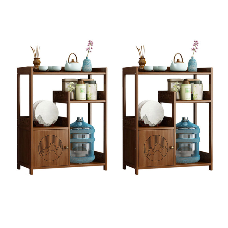 Contemporary Style Table Double Tier Wood Accent Side Table with Shelf