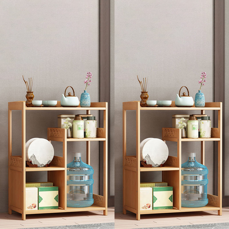 Contemporary Style Table Double Tier Wood Accent Side Table with Shelf