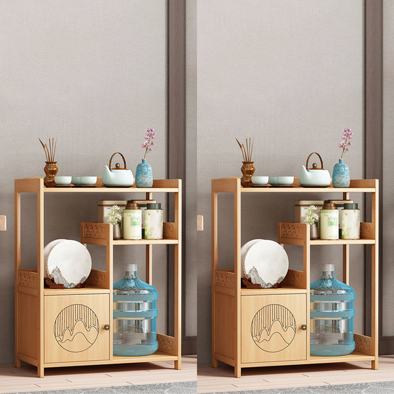 Contemporary Style Table Double Tier Wood Accent Side Table with Shelf