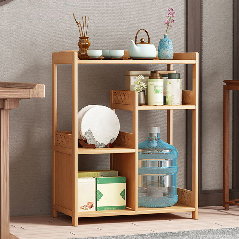 Contemporary Style Table Double Tier Wood Accent Side Table with Shelf