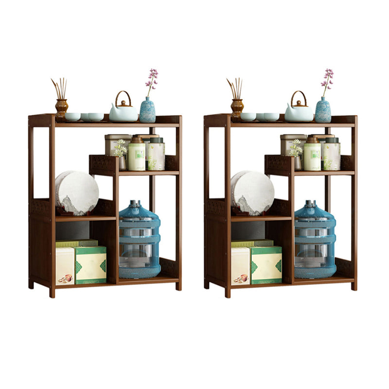 Contemporary Style Table Double Tier Wood Accent Side Table with Shelf