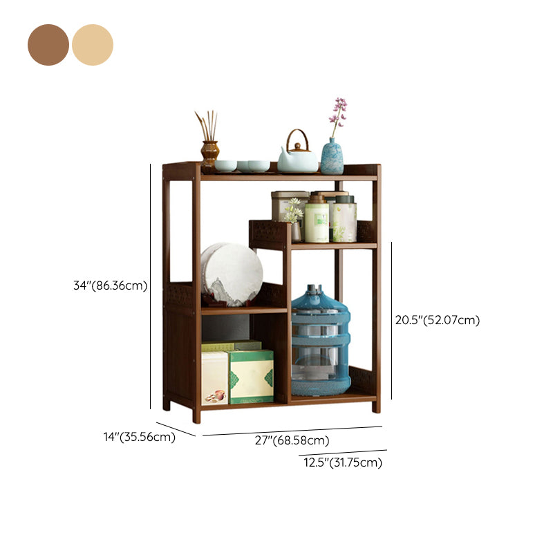 Contemporary Style Table Double Tier Wood Accent Side Table with Shelf