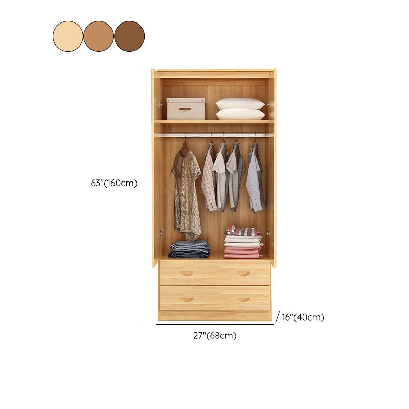 Contemporary Style Wardrobe Armoire Wood Combination Armoire with Doors