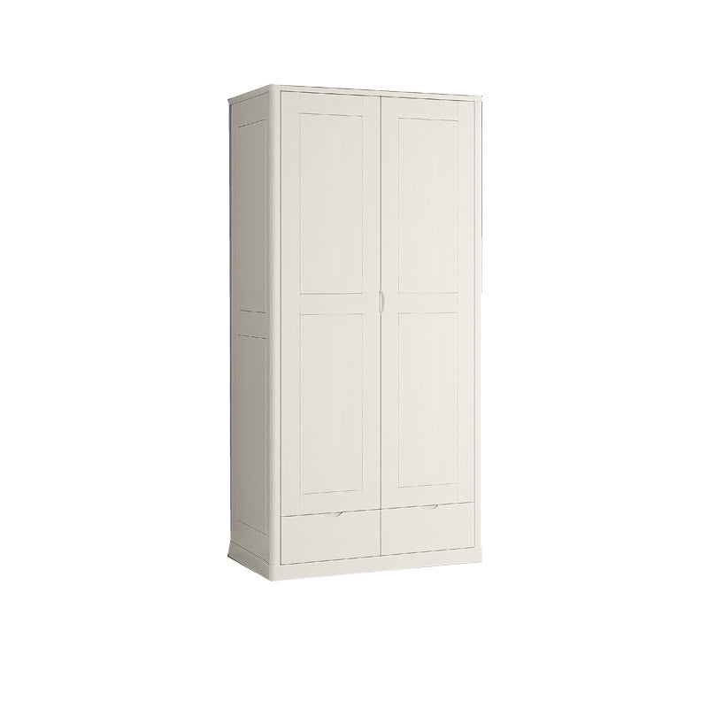 Contemporary Style Wardrobe Armoire Solid Wood Wardrobe Closet with Doors and Drawers