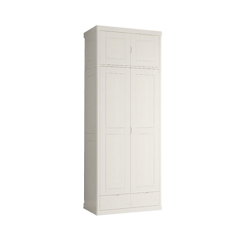Contemporary Style Wardrobe Armoire Solid Wood Wardrobe Closet with Doors and Drawers