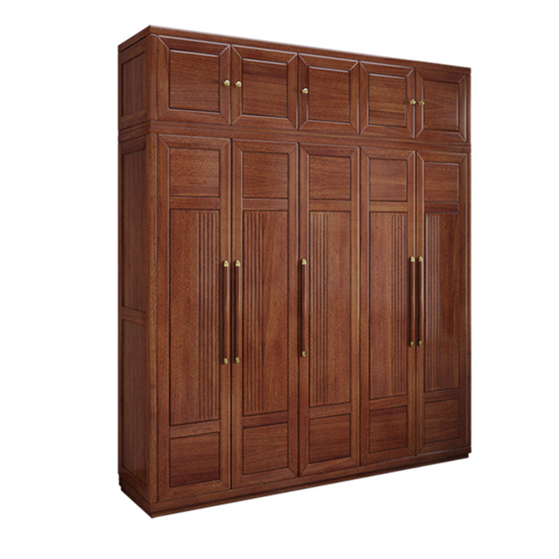 Contemporary Style Wardrobe Armoire Wood Wardrobe Closet with Doors and Drawer