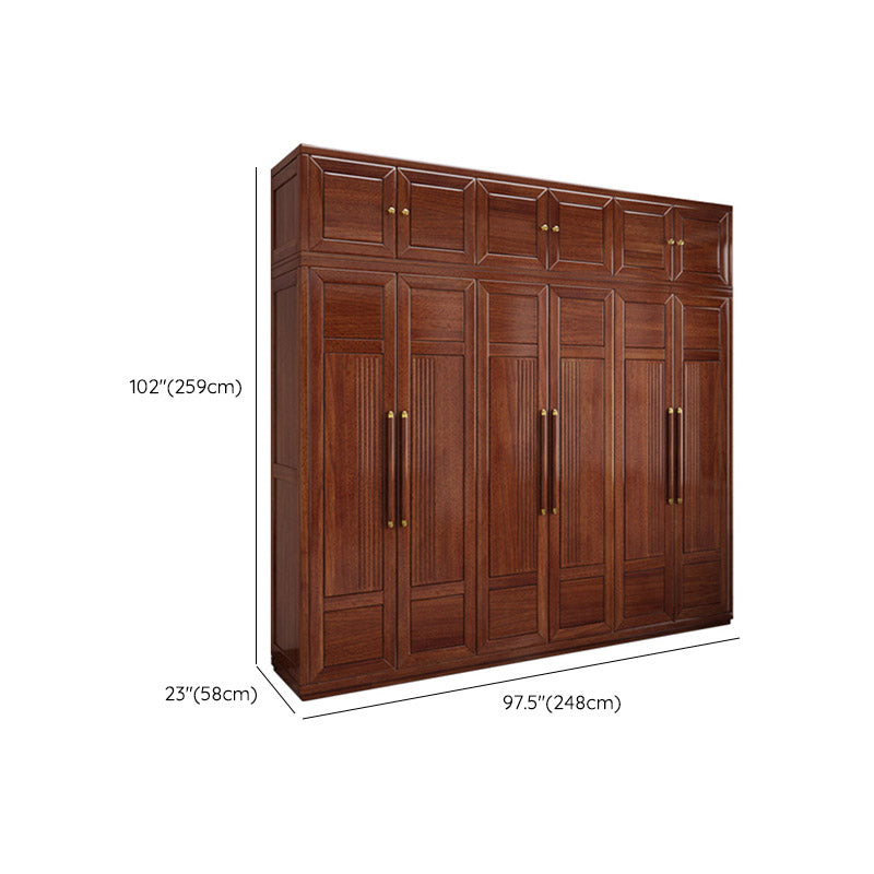 Contemporary Style Wardrobe Armoire Wood Wardrobe Closet with Doors and Drawer