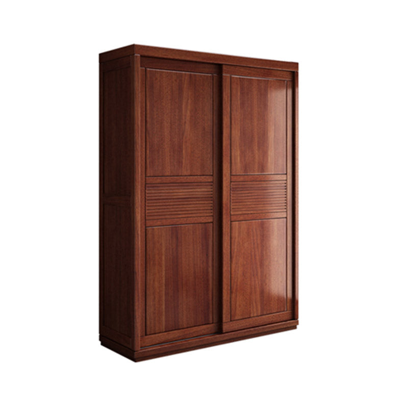 Contemporary Style Wardrobe Armoire Solid Wood Wardrobe Closet with Doors and Drawer