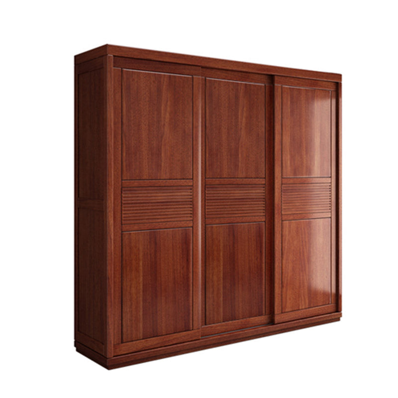Contemporary Style Wardrobe Armoire Solid Wood Wardrobe Closet with Doors and Drawer