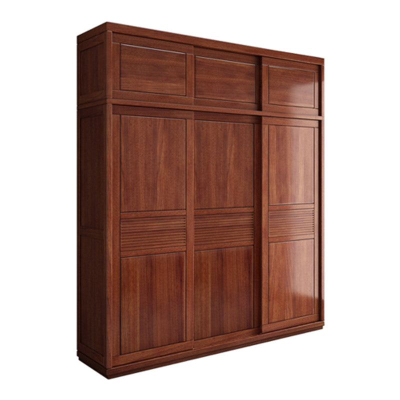 Contemporary Style Wardrobe Armoire Solid Wood Wardrobe Closet with Doors and Drawer