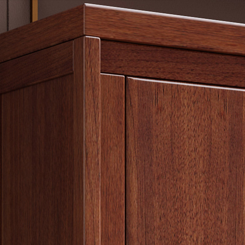 Contemporary Style Wardrobe Armoire Solid Wood Wardrobe Closet with Doors and Drawer