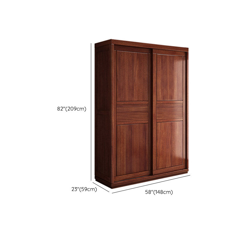 Contemporary Style Wardrobe Armoire Solid Wood Wardrobe Closet with Doors and Drawer