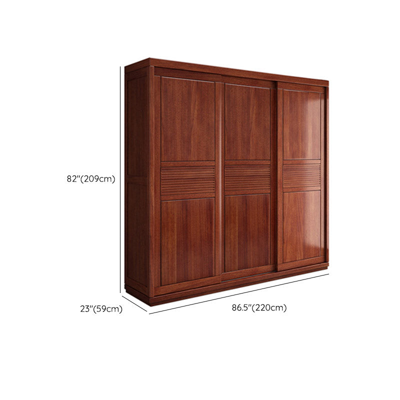 Contemporary Style Wardrobe Armoire Solid Wood Wardrobe Closet with Doors and Drawer
