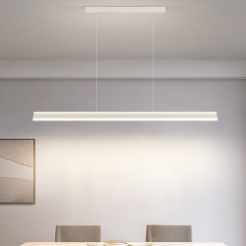 LED Modern Metal Pendant Lamp Linear Shape Island Light with Acrylic Shade for Living Room