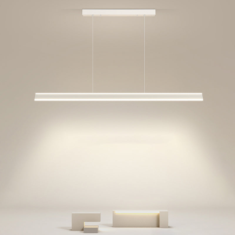 LED Modern Metal Pendant Lamp Linear Shape Island Light with Acrylic Shade for Living Room