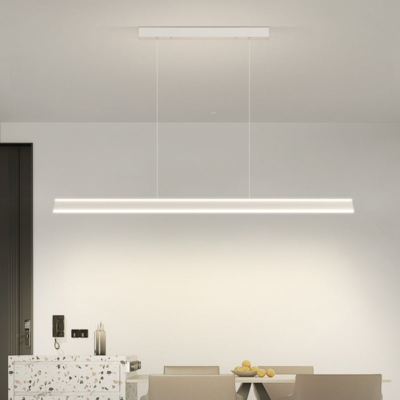 LED Modern Metal Pendant Lamp Linear Shape Island Light with Acrylic Shade for Living Room