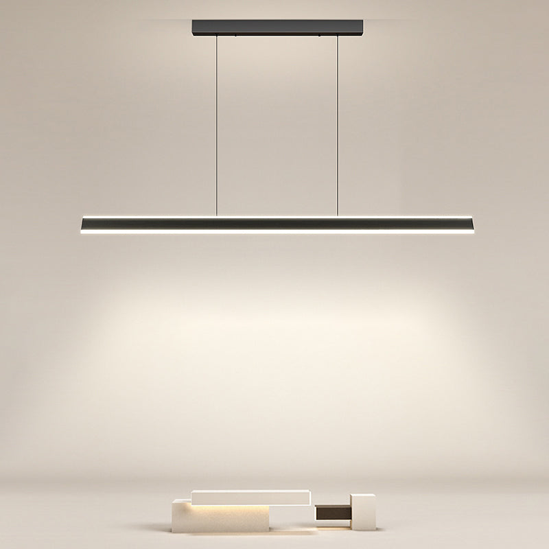 LED Modern Metal Pendant Lamp Linear Shape Island Light with Acrylic Shade for Living Room