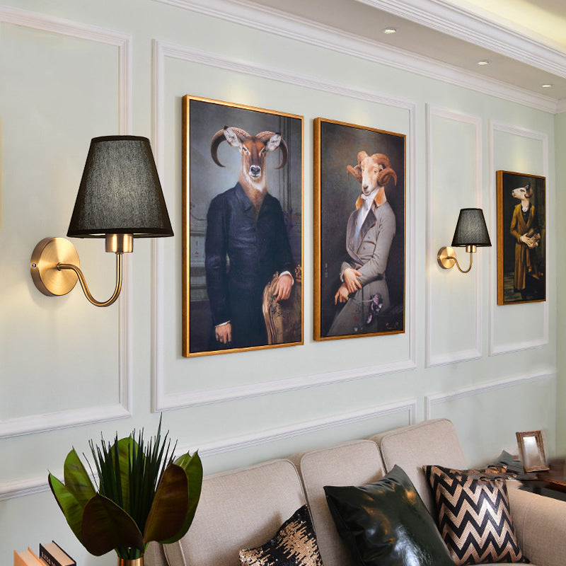 Modernism Wall Sconce Fabric Shade Sconce Lighting for Living Room
