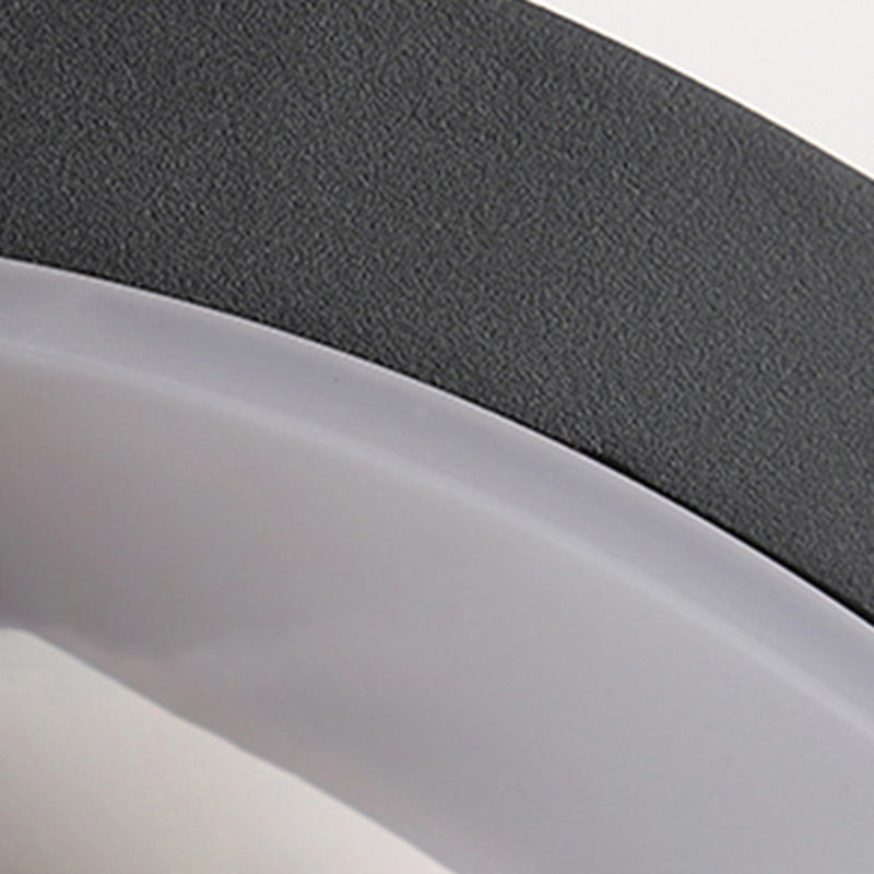 Simple Wall Sconce Curve Outdoor Sconce Light Fixture in Black