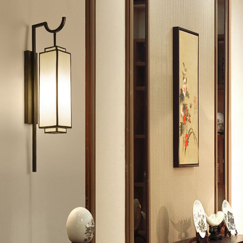 1 Light Geometric Wall Mount Light Modern Fabric Wall Lamp for Bedroom