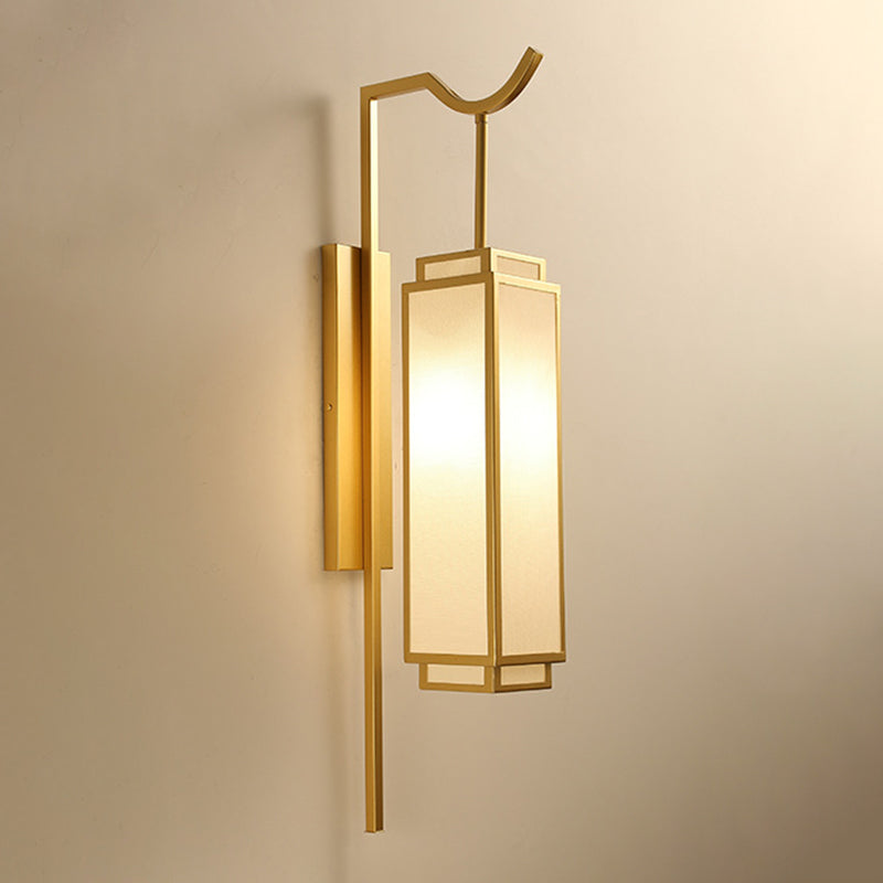 1 Light Geometric Wall Mount Light Modern Fabric Wall Lamp for Bedroom