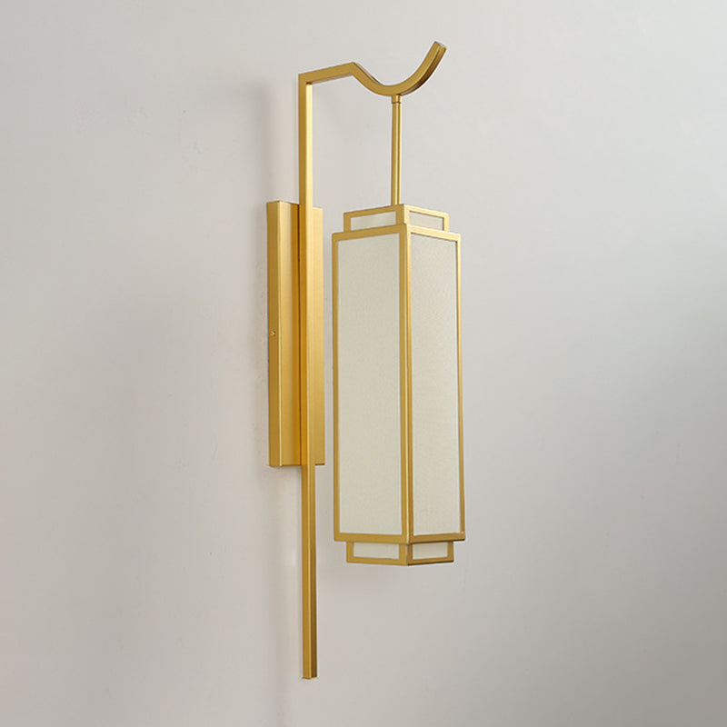 1 Light Geometric Wall Mount Light Modern Fabric Wall Lamp for Bedroom