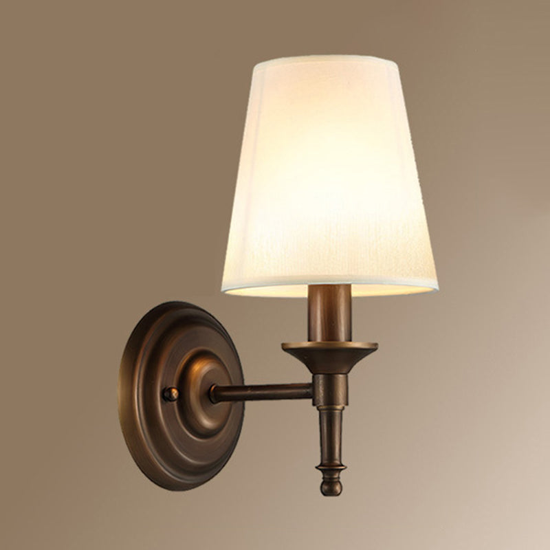 Cylinder Wall Light Fixture Modern Fabric 1 Light Wall Sconce for Bedroom