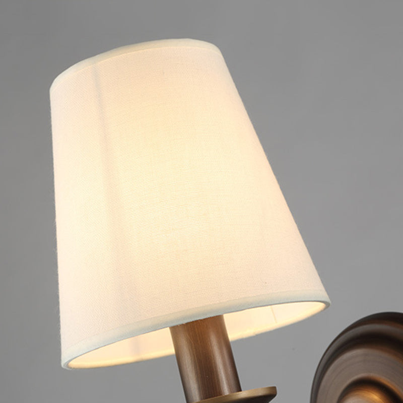 Cylinder Wall Light Fixture Modern Fabric 1 Light Wall Sconce for Bedroom