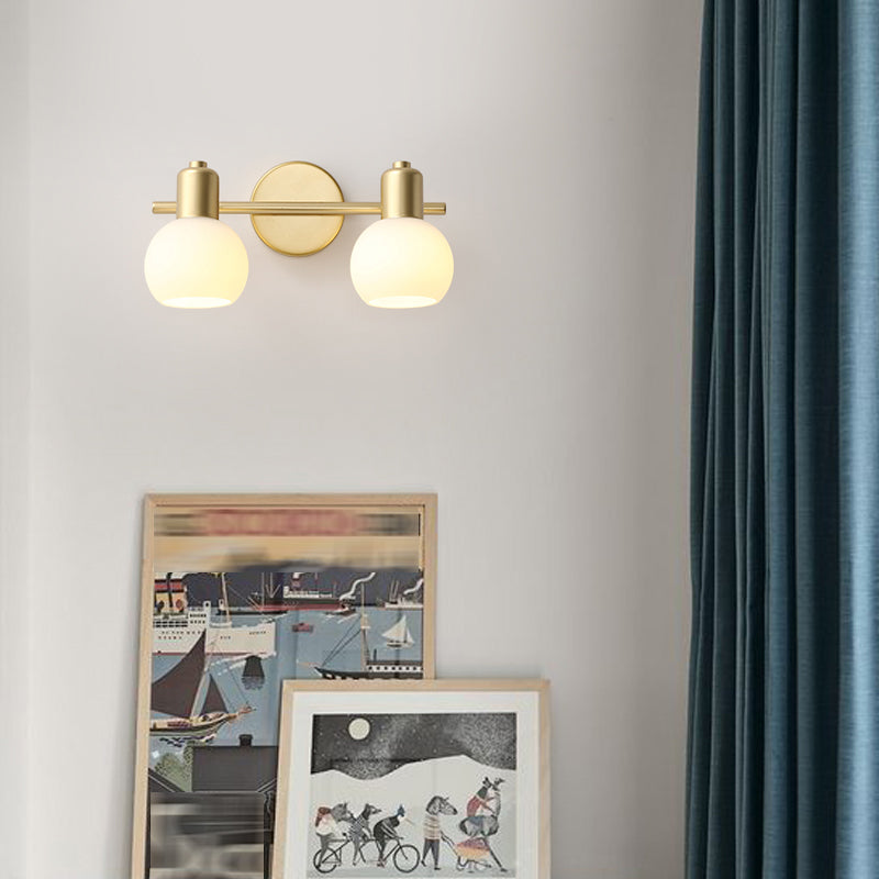 1 / 2 / 3 - Light Wall Sconce Adjustable Iron & Glass Post Modern Wall Lighting in Gold