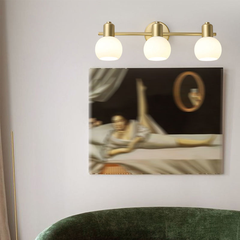 1 / 2 / 3 - Light Wall Sconce Adjustable Iron & Glass Post Modern Wall Lighting in Gold