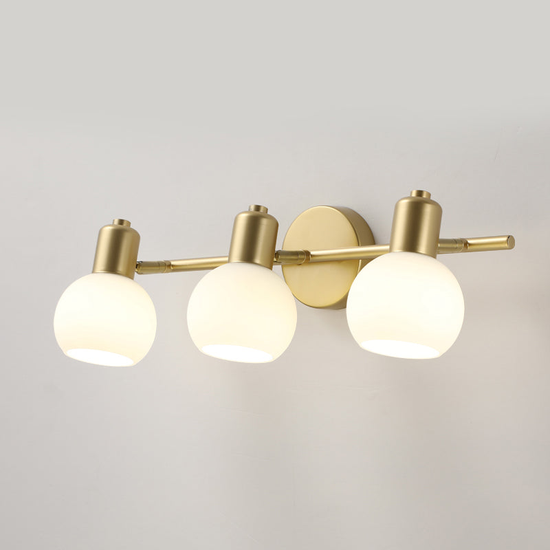 1 / 2 / 3 - Light Wall Sconce Adjustable Iron & Glass Post Modern Wall Lighting in Gold