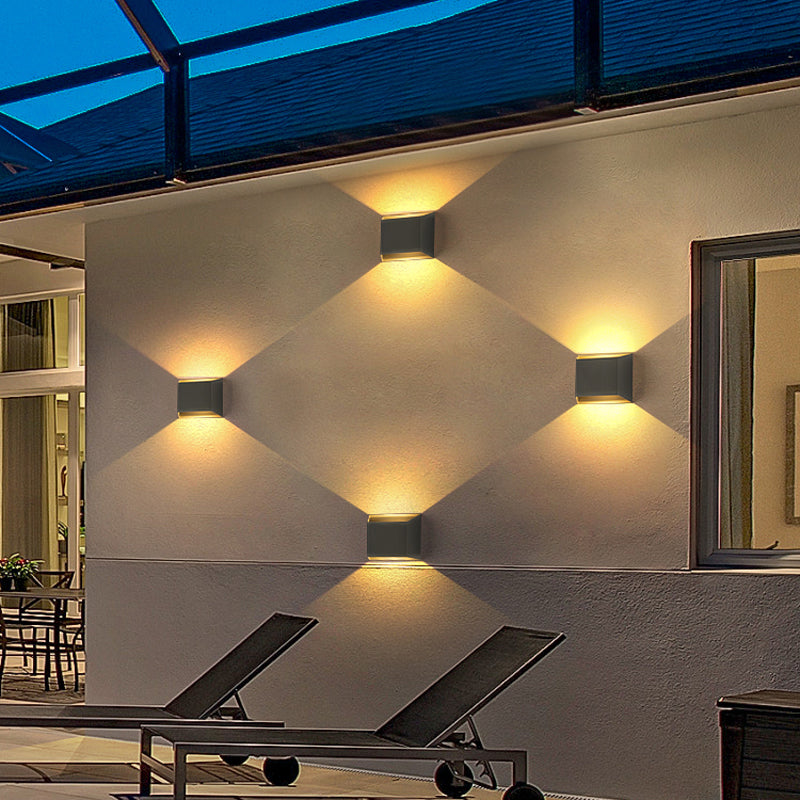 Grey Aluminum LED 1 - Light Wall Fixture Square Wall Mounted Lighting