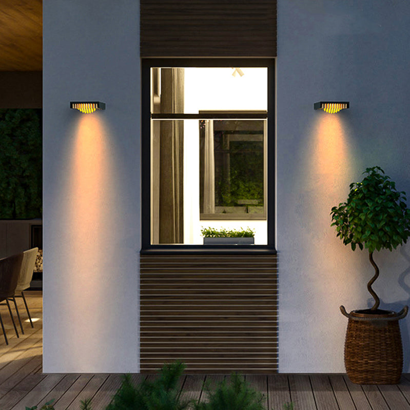 Metal LED Wall Mount Aluminum and Acrylic Geometric Wall Lighting in Matte Black