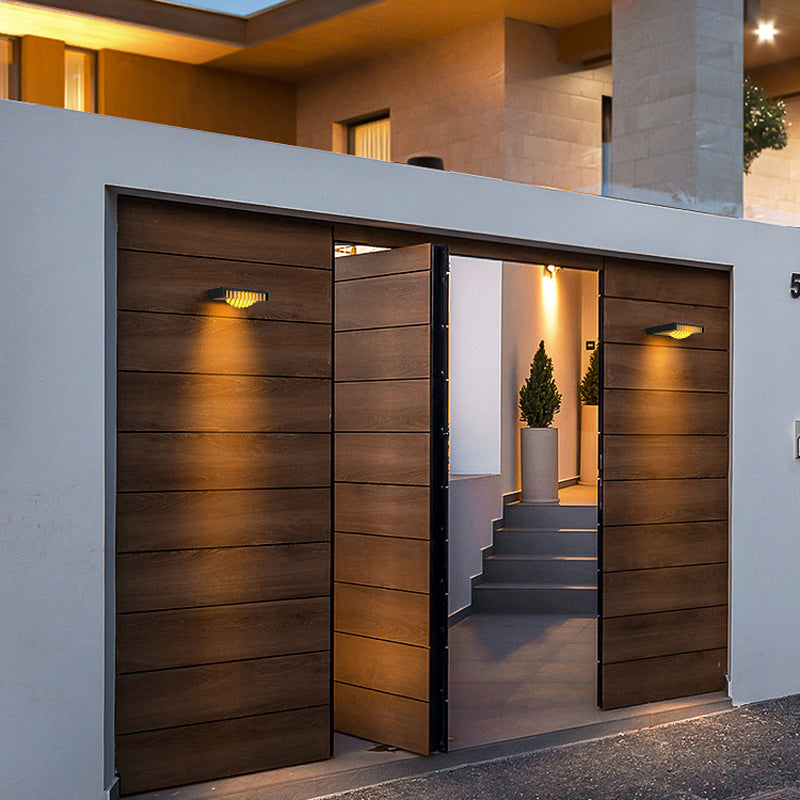 Metal LED Wall Mount Aluminum and Acrylic Geometric Wall Lighting in Matte Black