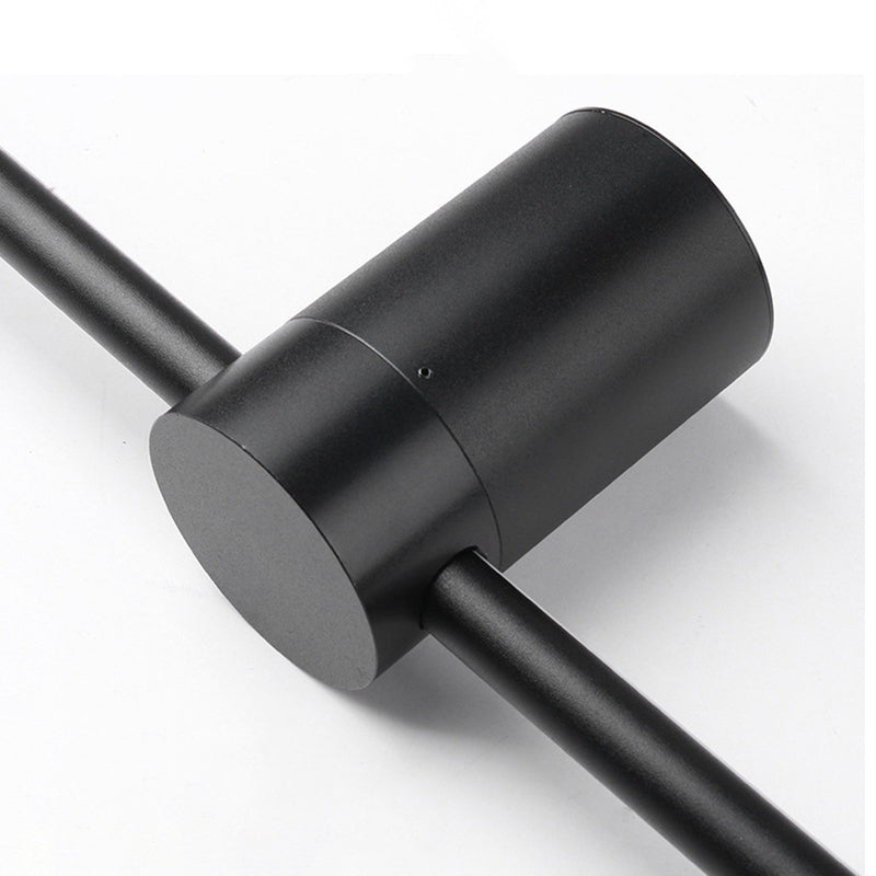 Modern Metal Wall Sconce Linear Shape Vanity Lamp with Acrylic Shade in Black for Bathroom