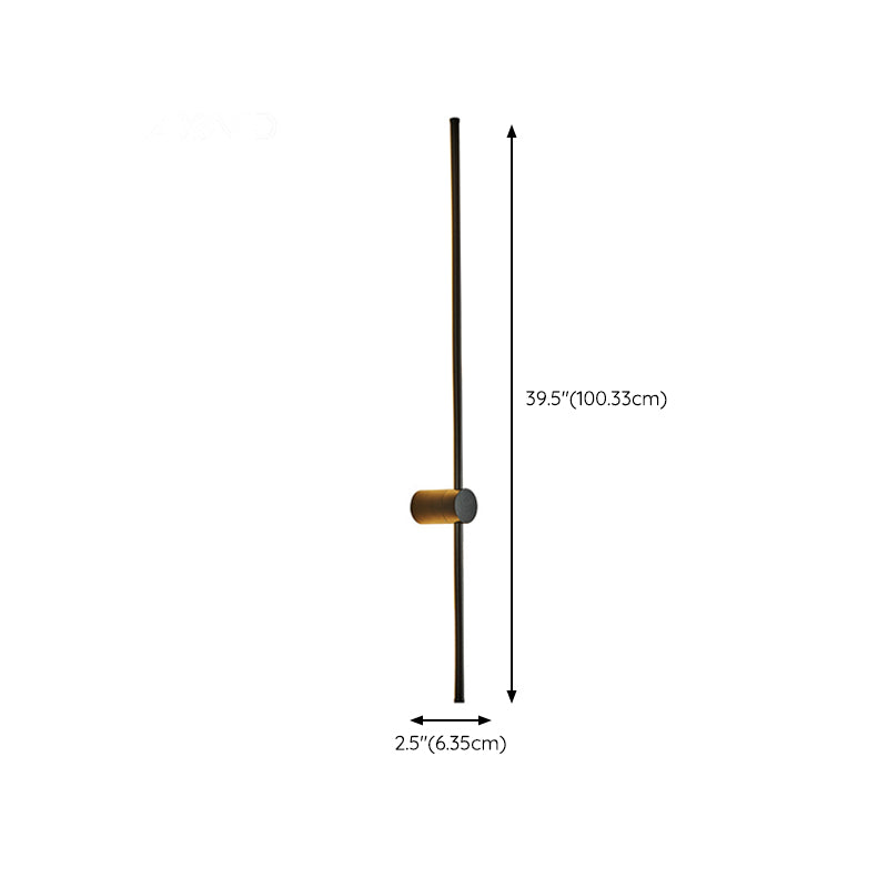 Modern Metal Wall Sconce Linear Shape Vanity Lamp with Acrylic Shade in Black for Bathroom