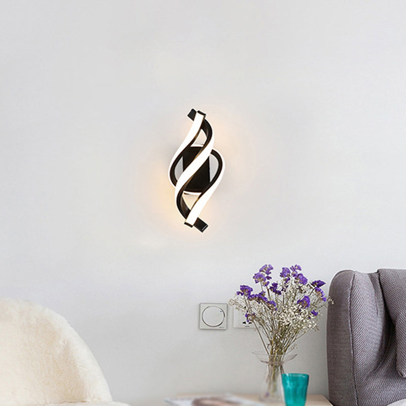 Modern Black / White Bathroom Vanity Light LED Metal Bath Bar