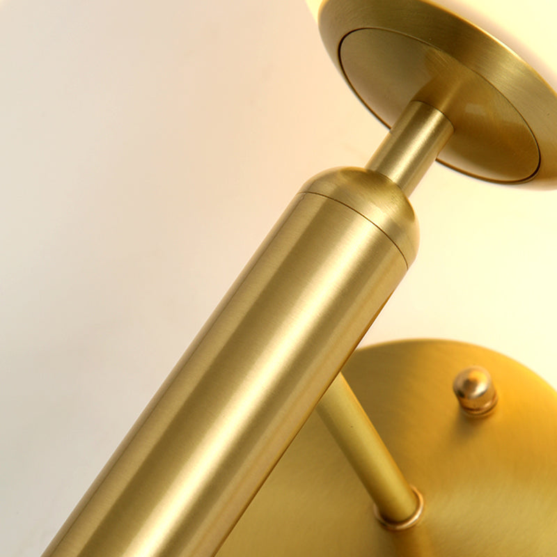 Metal Modern Wall Sconce Ball Shape Vanity Lamp with Glass Shade for Bathroom