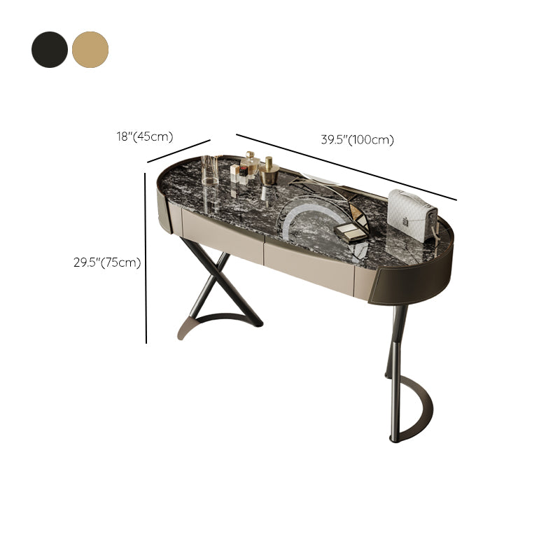 Glam Dressing Table Lighted Mirror 2-Drawer Bedroom Make-up Vanity