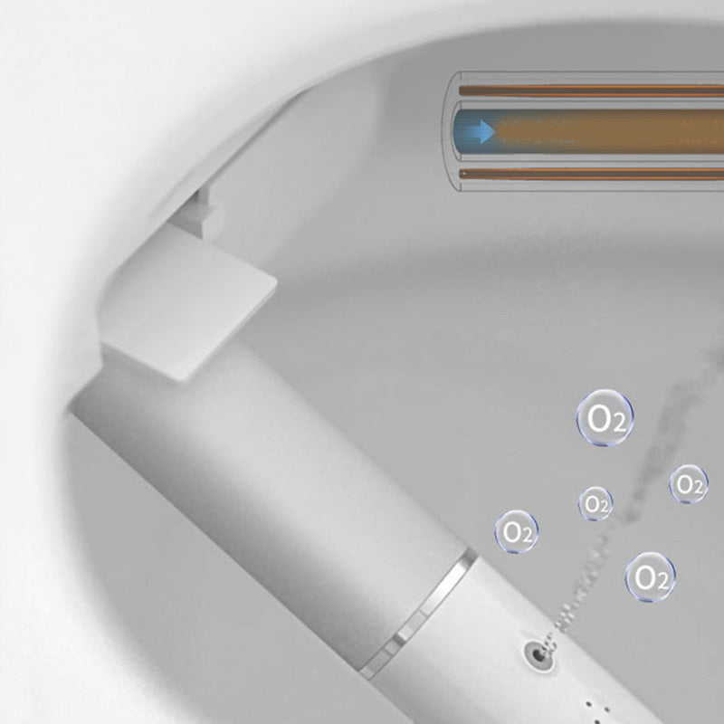 Contemporary Wall Hung Toilet Set Finish with Heated Seat in White