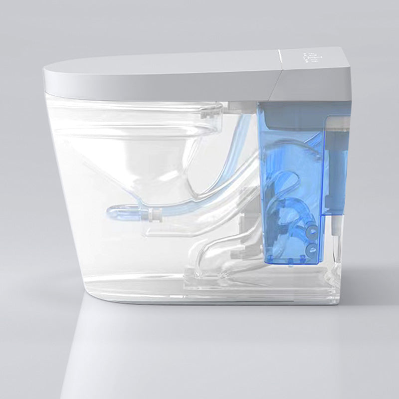 White Elongated Floor Mount Bidet Heated Seat Floor Standing Bidet