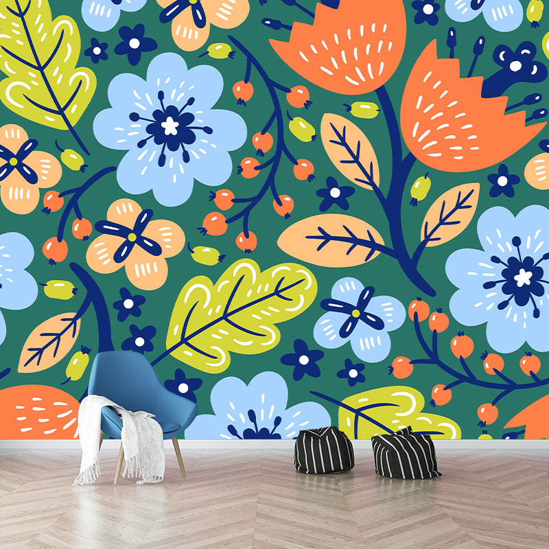Environmental Illustration Mural Wallpaper Plant Decoration Indoor Mural