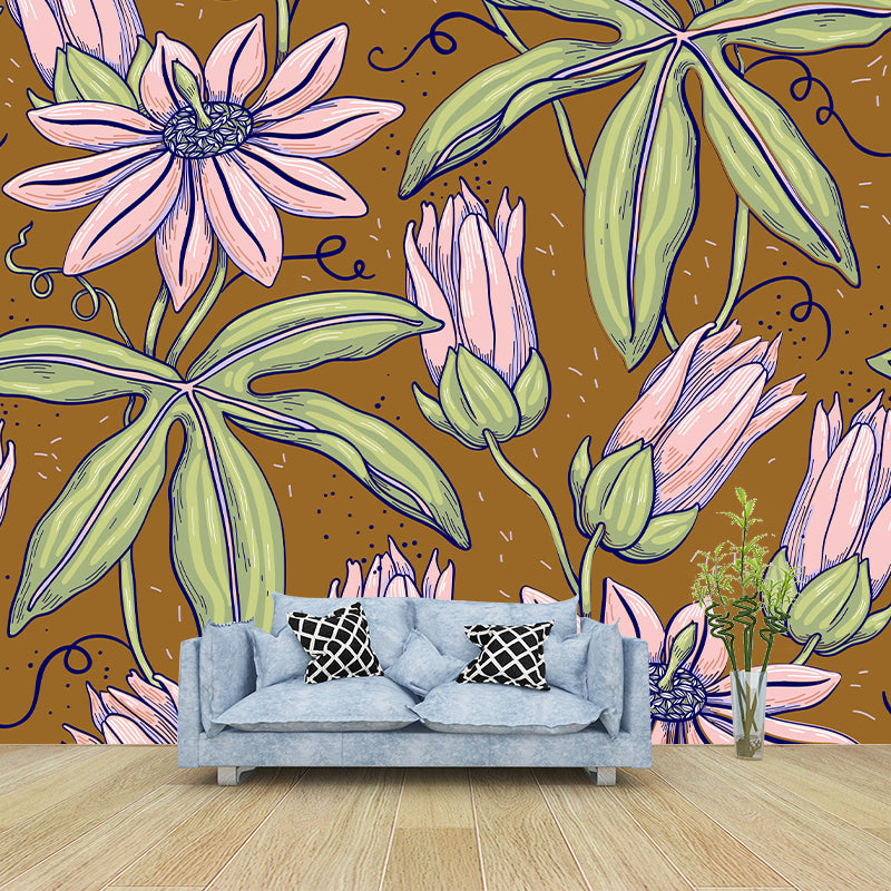 Environmental Illustration Mural Wallpaper Plant Decoration Indoor Mural