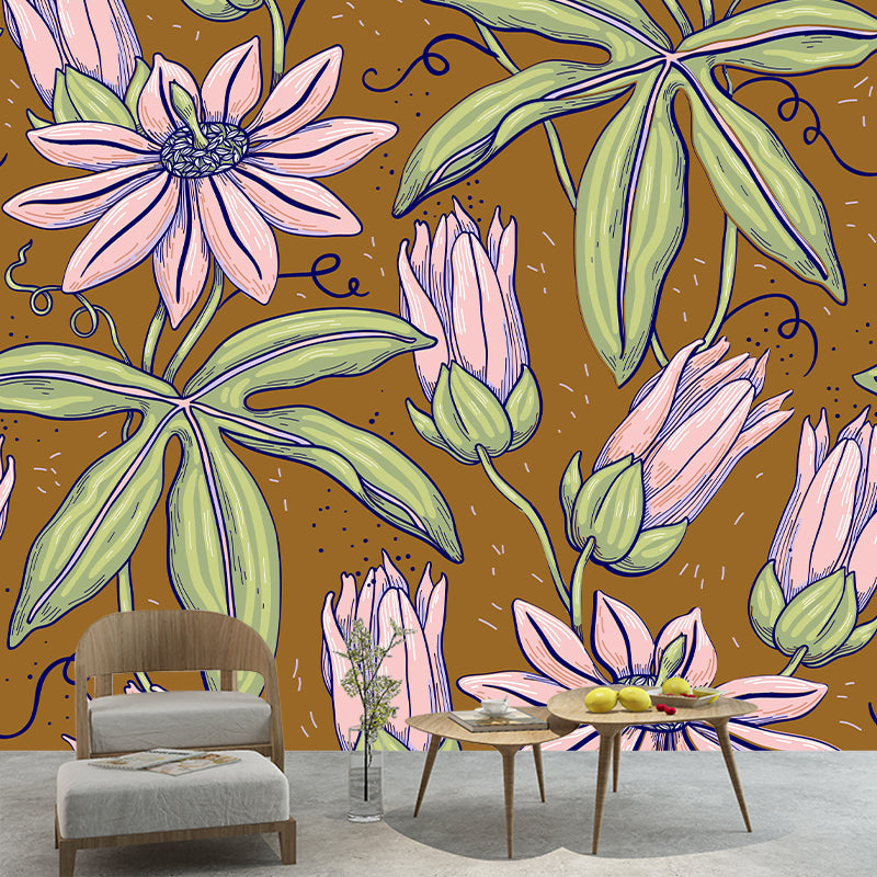 Environmental Illustration Mural Wallpaper Plant Decoration Indoor Mural