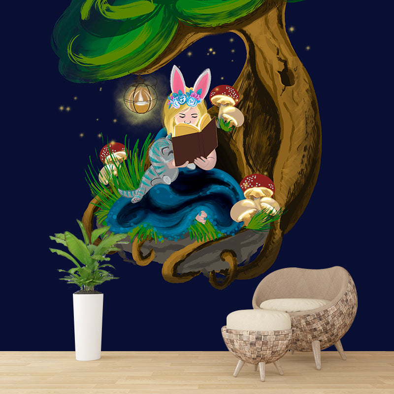 Cartoon Characters Wallpaper Mildew Resistant Sleeping Room Wall Mural
